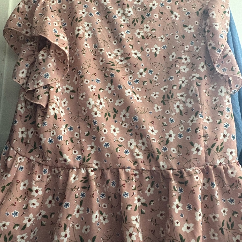 Floral Pink Ruffle Blouse - Picture 6 of 9